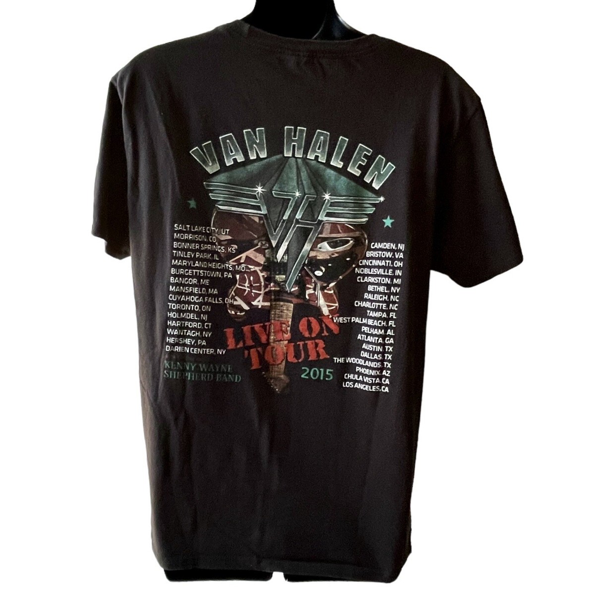 Van Halen 2015 Tour Short Sleeve Double Graphic Black T Unisex