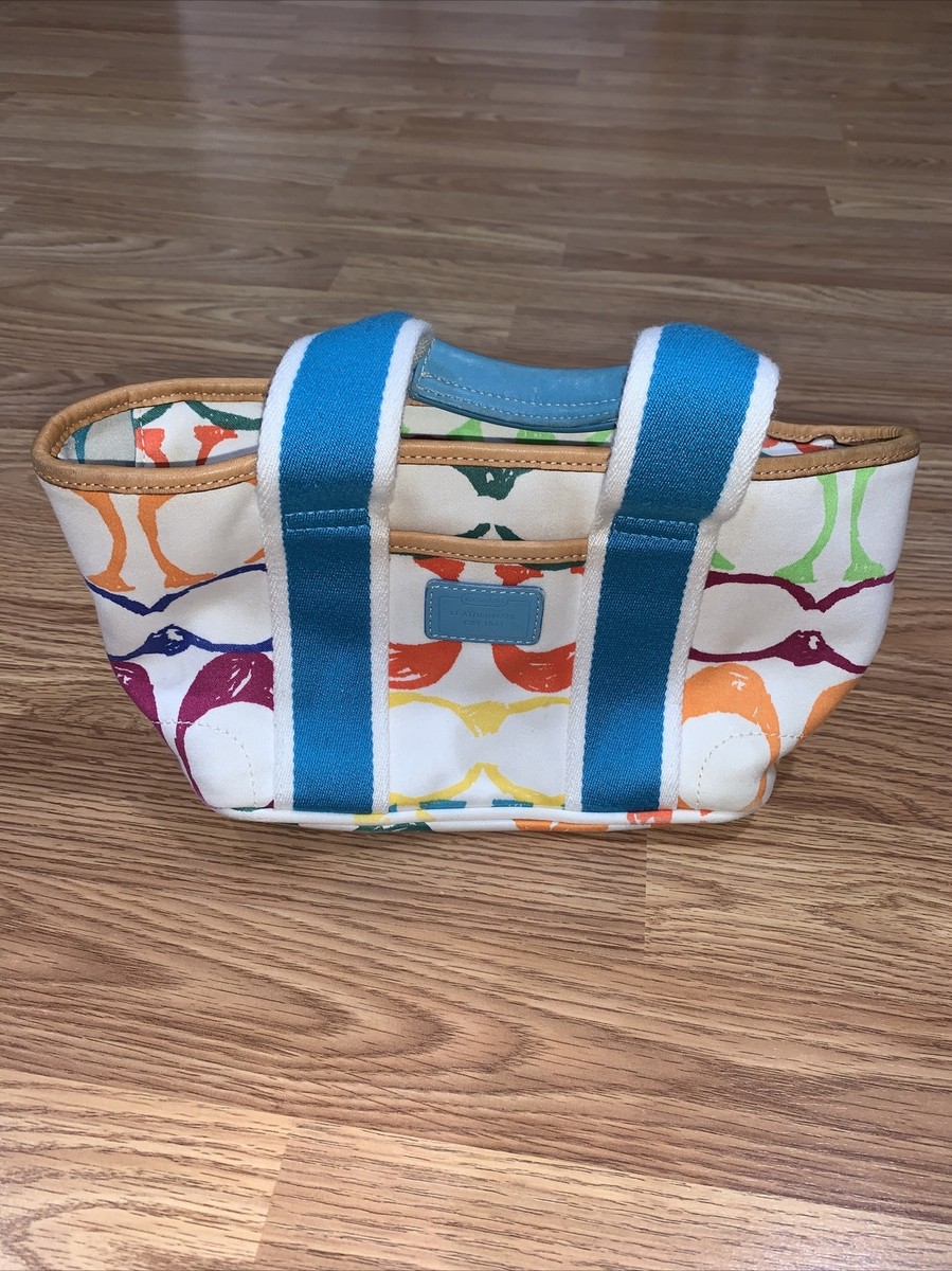 Coach Signature Hamptons Scribble Satchel Small Handbag Purse