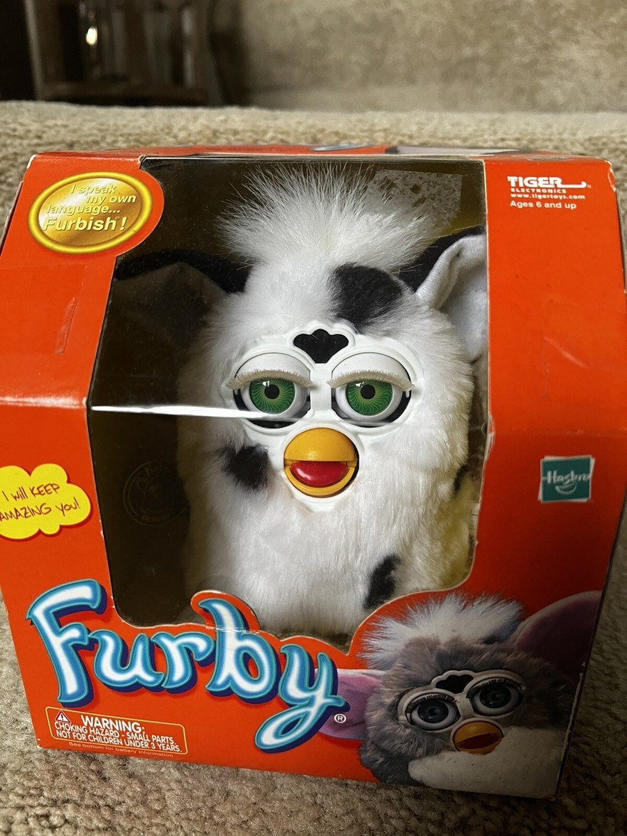 ORIGINAL LAST MODEL TIGER FURBY DALMATIAN NEON GREEN EYES NEW IN