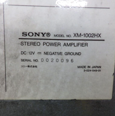 Sony XM-1002HX Car Amplifier Tested Working 2 Channel 120W x 2