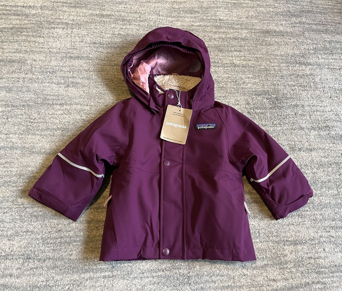 NWT Patagonia Baby All Seasons 3 in 1 Jacket 3-6 Month Night Plum