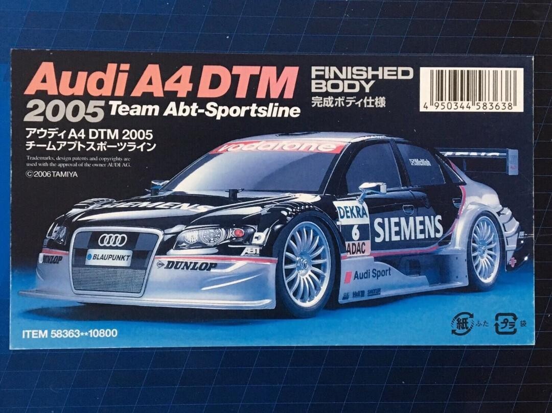 TAMIYA R/C 1/10 Touring Car Audi A4 DTM 2005 Team Abt-Sportsline