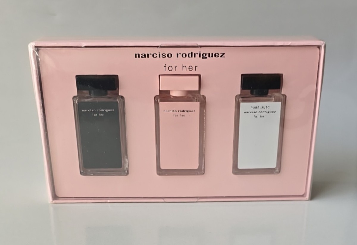 Narciso Rodriguez For Her 3PC EDT/EDP Fragrance Mini splash Gift