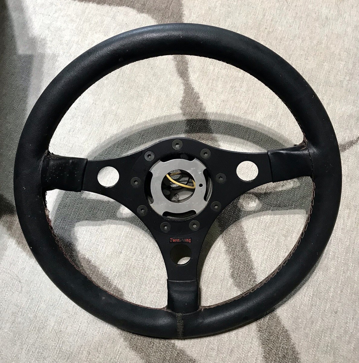 Vintage FORMULING Leather Steering Wheel 14” Made in France w