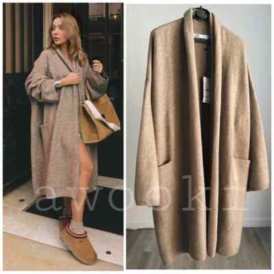 ZARA KNIT COAT OVERSIZED NEW S M L Runs Big | eBay