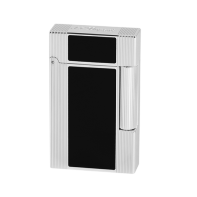 S.T. Dupont Line 2, Palladium & Black Lacquer Lighter, 016380