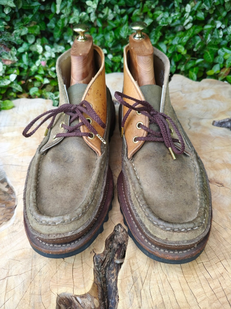 Russell Moccasin Sporting Clays Chukka Boots US 9.5 E Green Beige