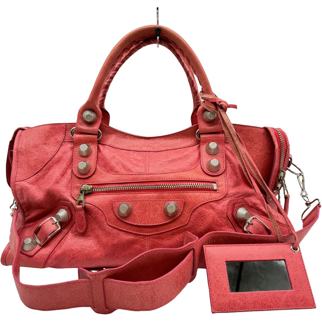 Auth BALENCIAGA The Giant City 2WAY Hand Bag 173082・6634 Pink