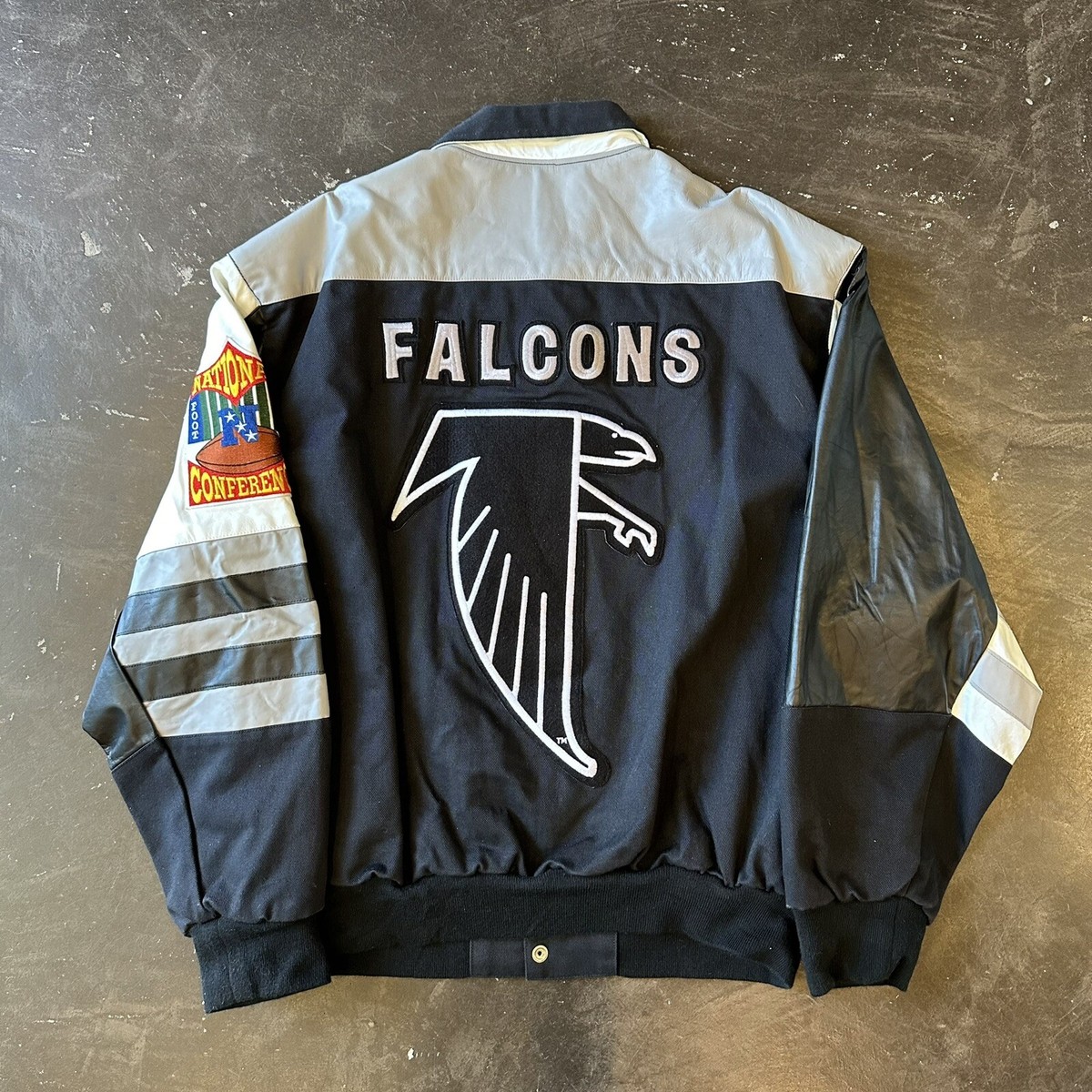 90s Jeff Hamilton Design Atlanta Falcons Leather Jacket Sz XL | eBay