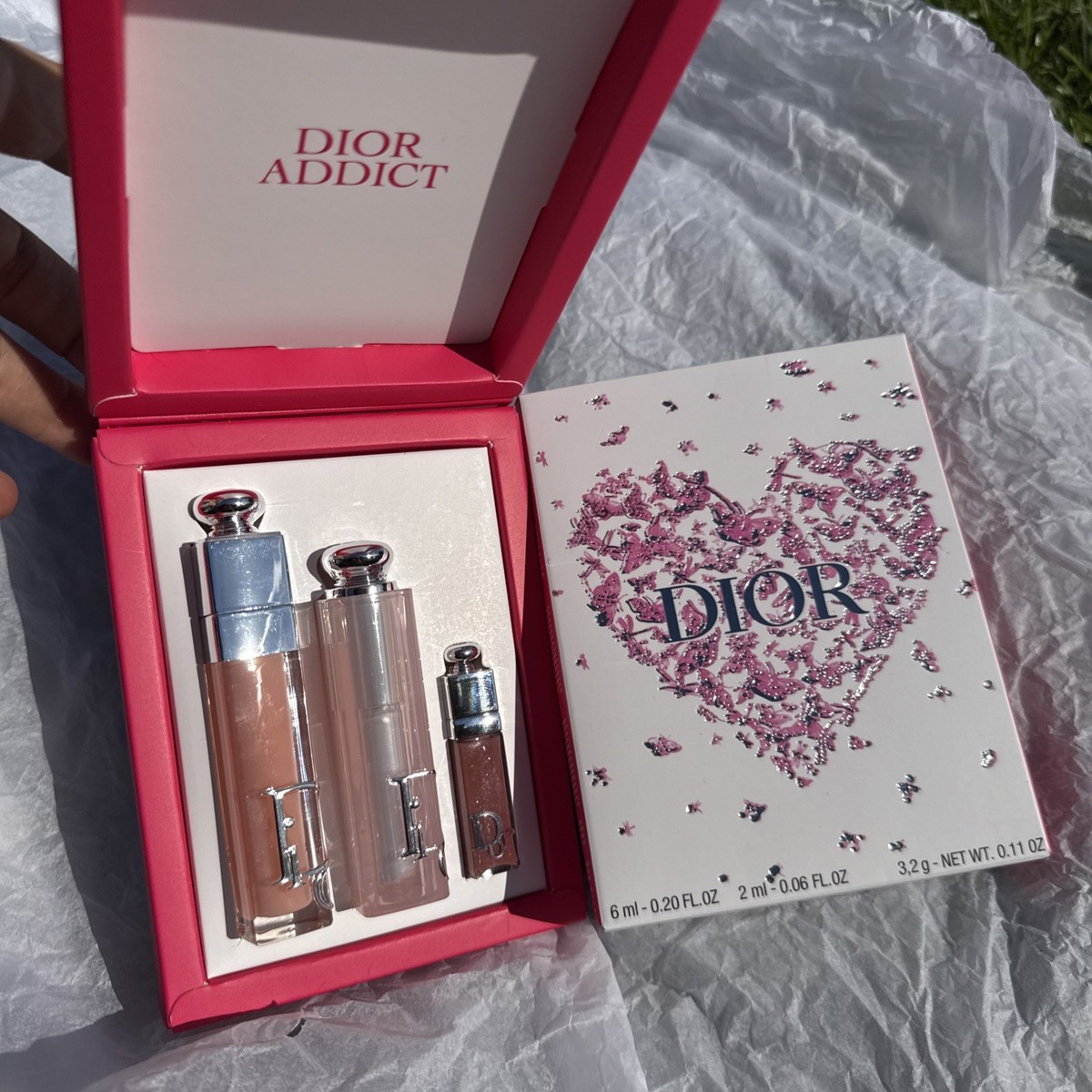 DIOR ADDICT 3-PIECE SET (001 Pink) Lip Glow Lip Maximizer & Mini