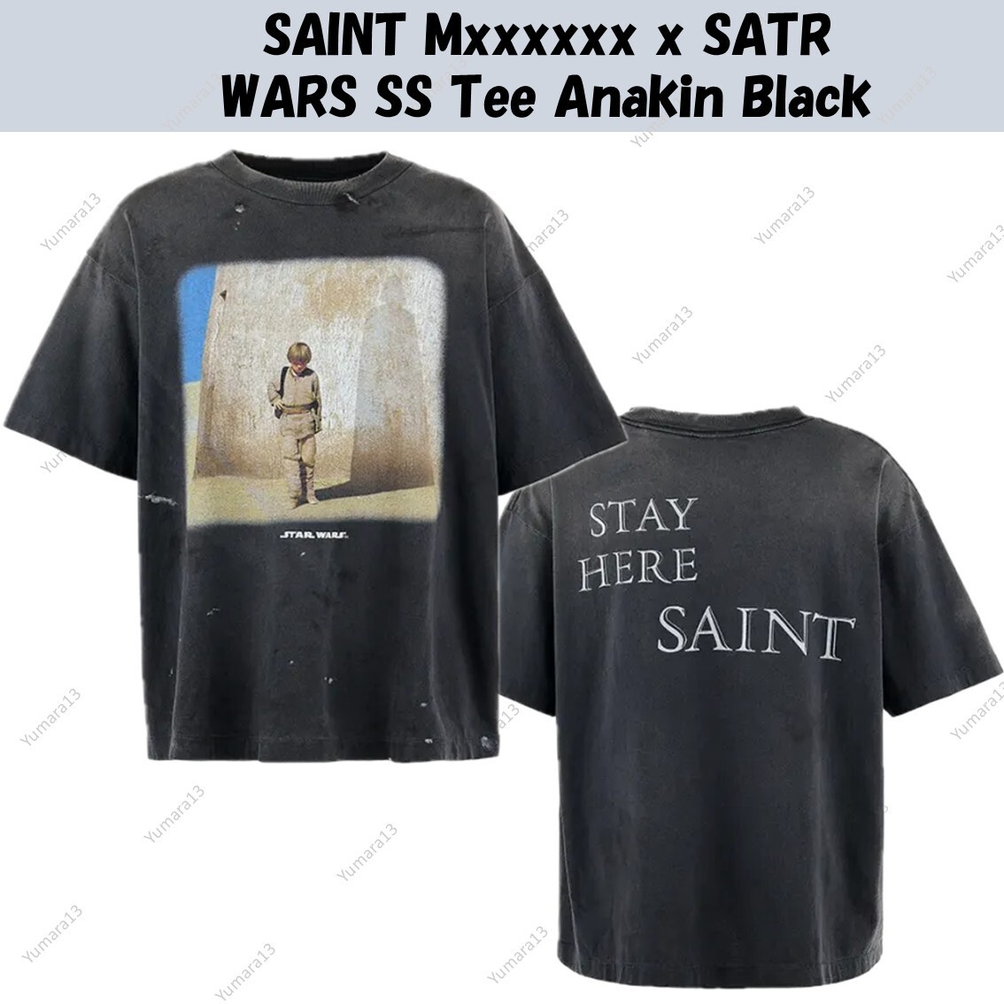 SAINT Mxxxxxx x SATR WARS SS Tee Anakin Black | eBay