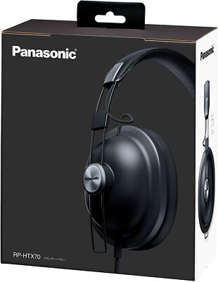 Panasonic RP-HTX70-K Black Stereo Headphones from Japan new free