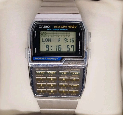 Vintage CASIO DBC-1500 Data Bank 150 Digital Calculator Wrist
