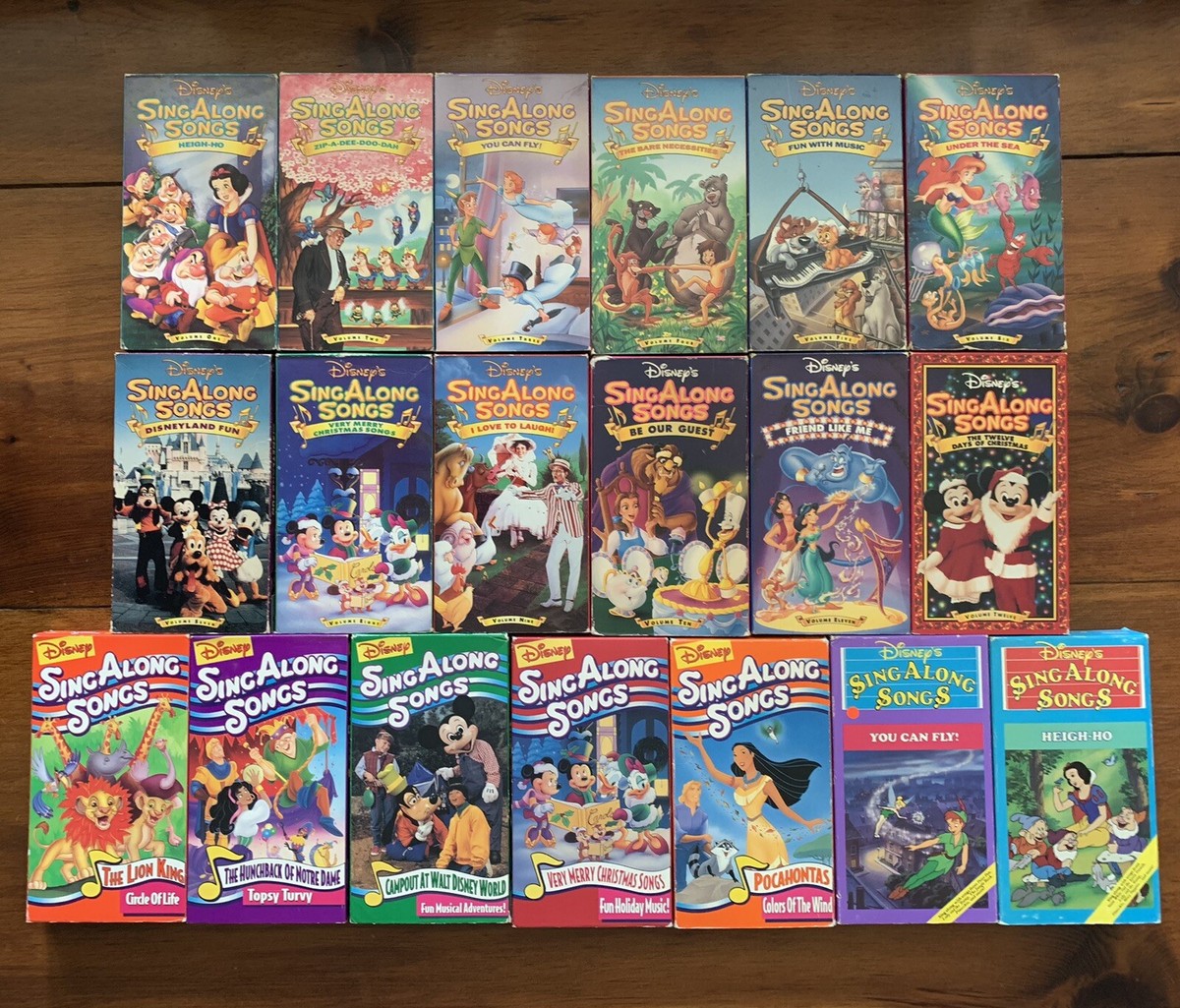 Lot Of 19 Disney Sing Along Songs VHS Volumes 1-12 Plus Xtras | eBay