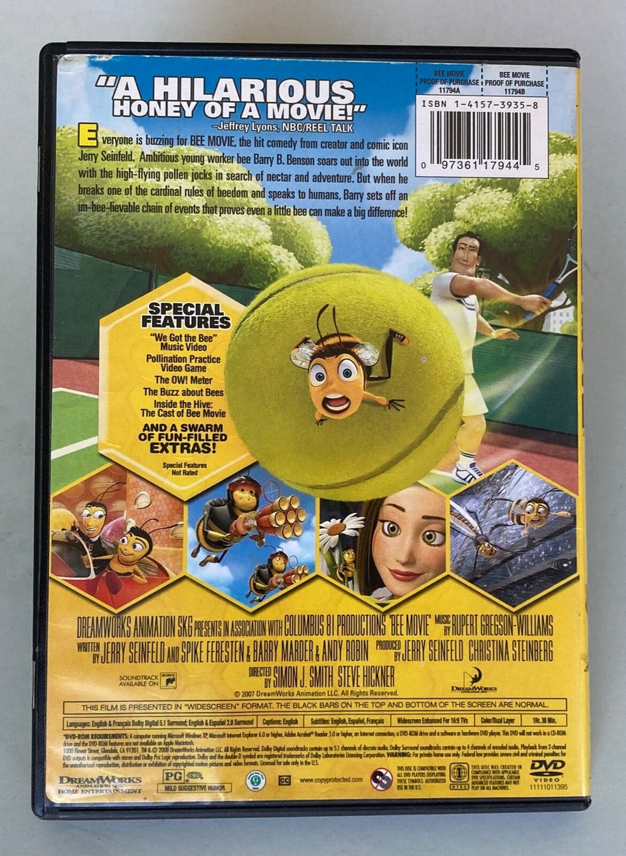 Bee Movie (DVD, 2007), voices by Jerry Seinfeld & Renee Zellweger