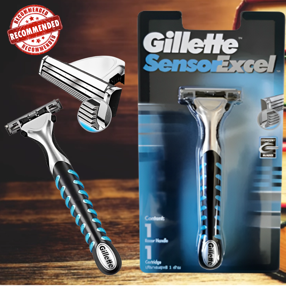 Gillette Sensor Excel Razor Blades Twin Shaver Cartridges Handle