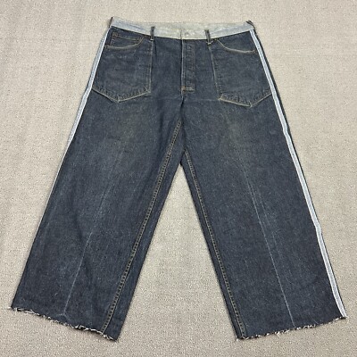 Vintage Evisu Denim Jeans Mens 40x30 Reversible Baggy Wide Leg