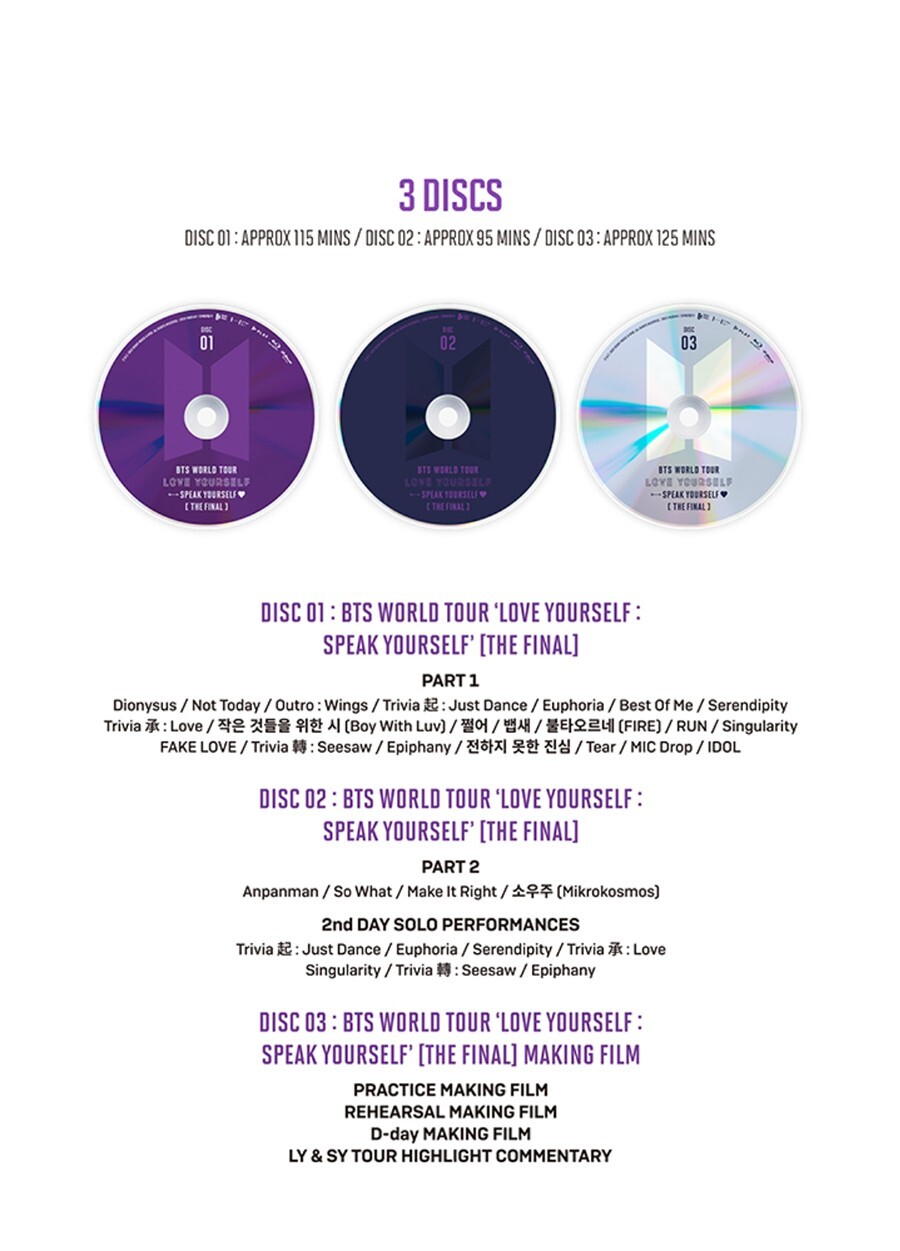 BTS WORLD TOUR 'LOVE YOURSELF:SPEAK YOURSELF' [THE FINAL] BLU-RAY+