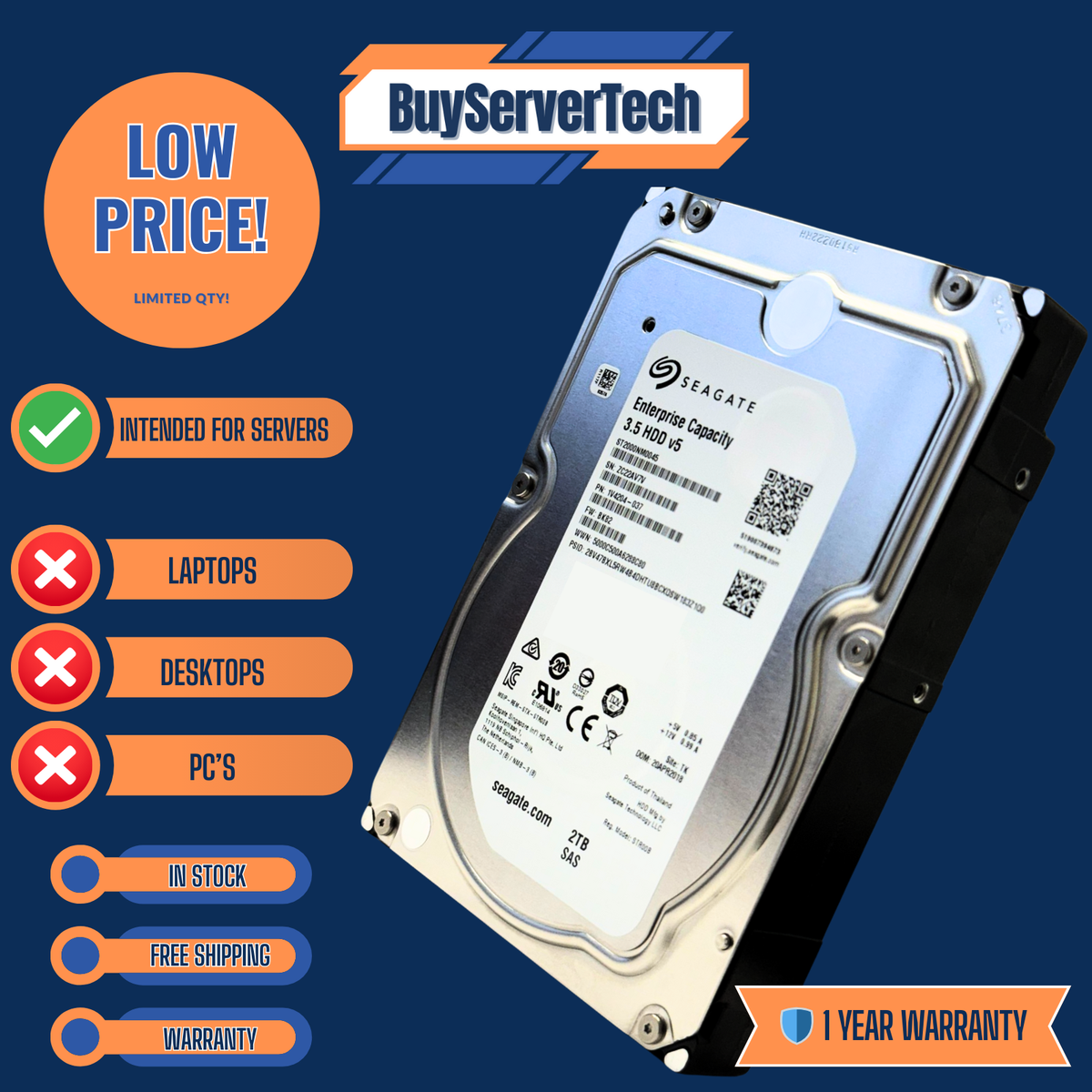 Original Seagate IronWolf 2TB 5900RPM 3.5