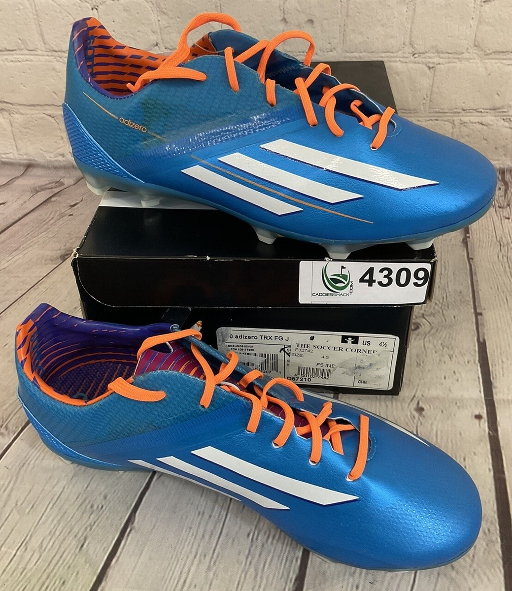 Adidas F50 adizero TRX FG J Soccer Cleats Solar Blue White Orange