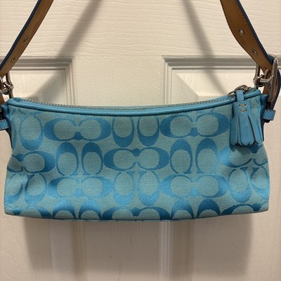 Coach Y2K Hampton Demi Baguette Blue Purse 6371 | eBay