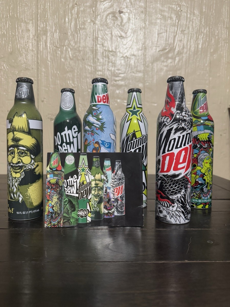 Mountain Dew Green Label Art Aluminum Bottles | eBay