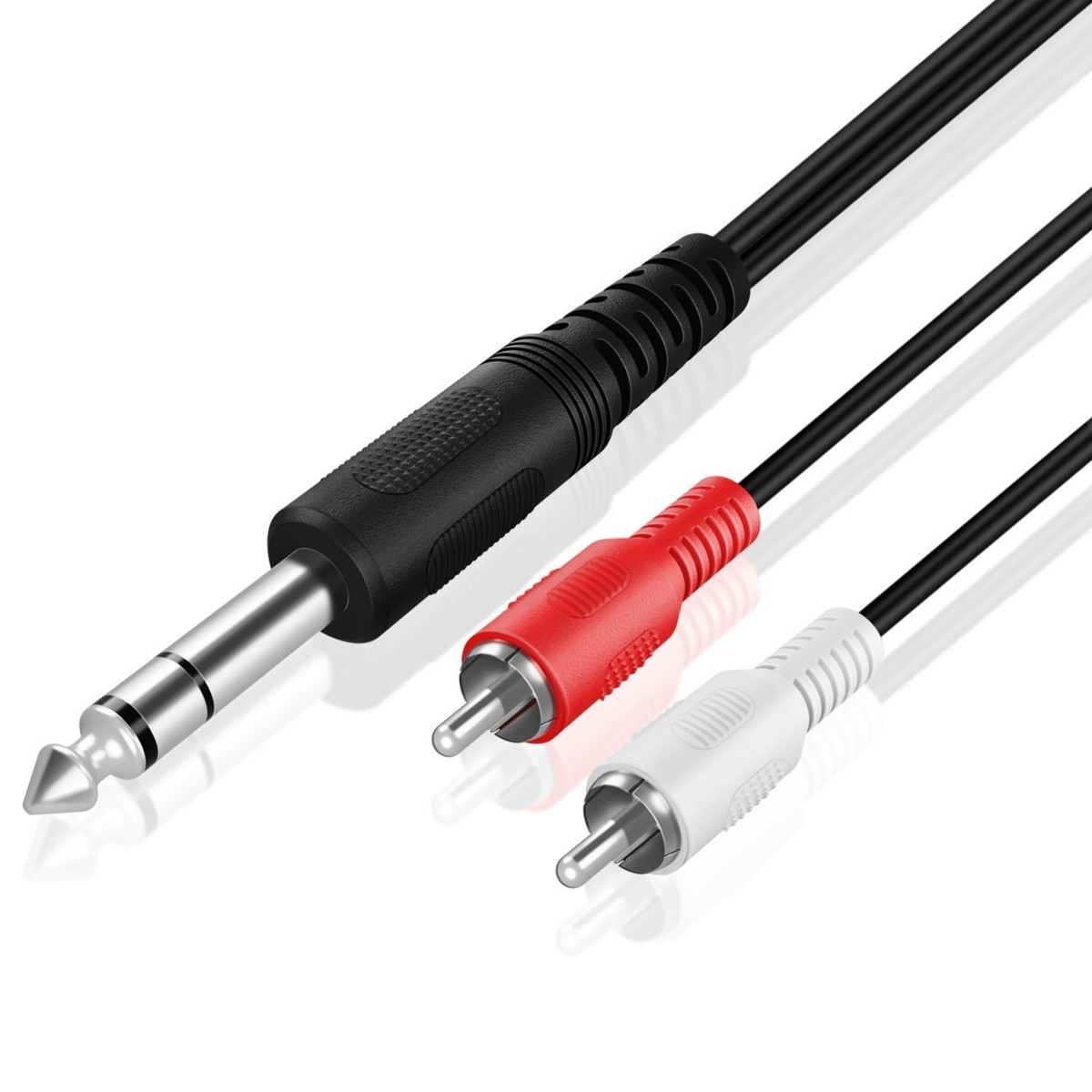 1/4 Inch To Dual RCA Audio Cable 6FT Male 6.35mm 1/4