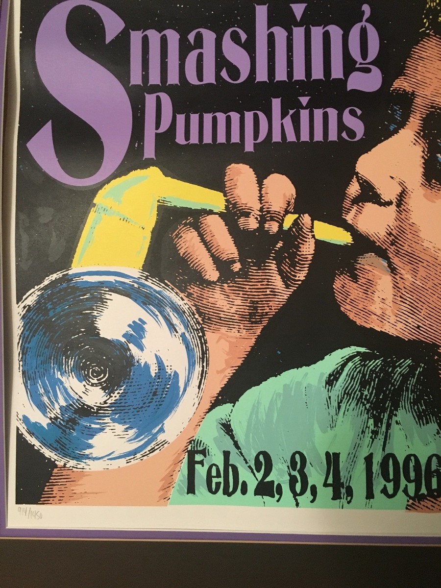 MINT 1996 Kozik Smashing Pumpkins Matted Poster Signed+Numbered