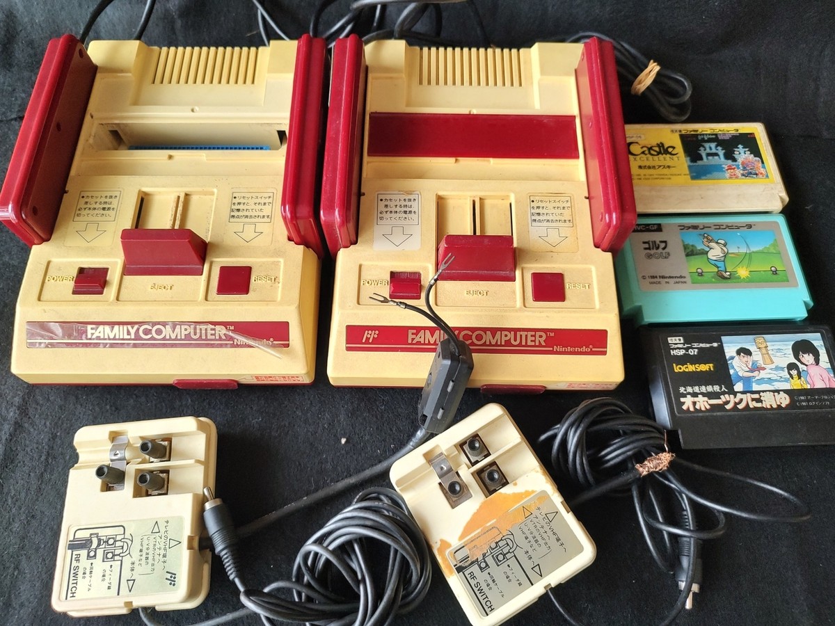 Nintendo Famicom NES HVC-001 Two Consoles, RF Switch, Games set