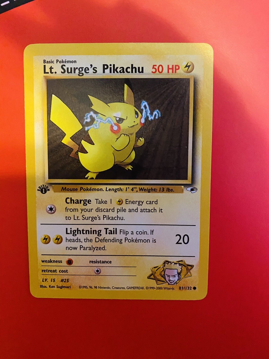 LT. SURGE'S PIKACHU - 1st Edition Gym Heroes - 81/132 - Common