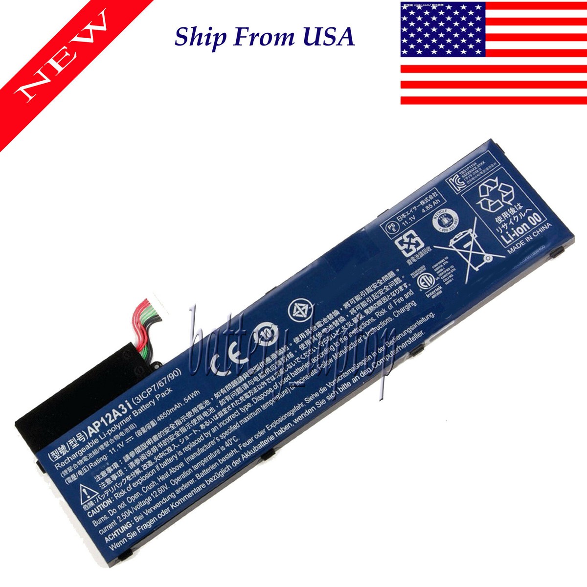 New For Acer Aspire M5-581T(G) Q5LJ1 Battery AP12A3I 4850mAh 11.1V