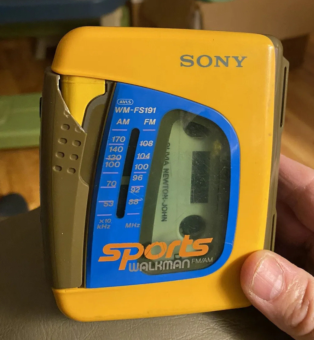 Vintage Walkman Sony Sports Yellow AM/FM Radio Cassette Player WM