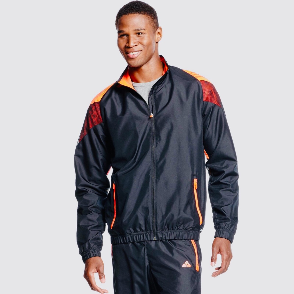 Adidas Vintage Super Rare F50 Jacket Windbreaker Black Orange