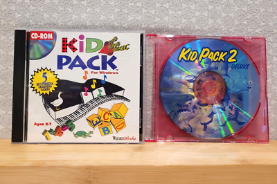 1996 Wizard Works Kid Pack & Kid Pack 2 Deluxe Educational Game PC
