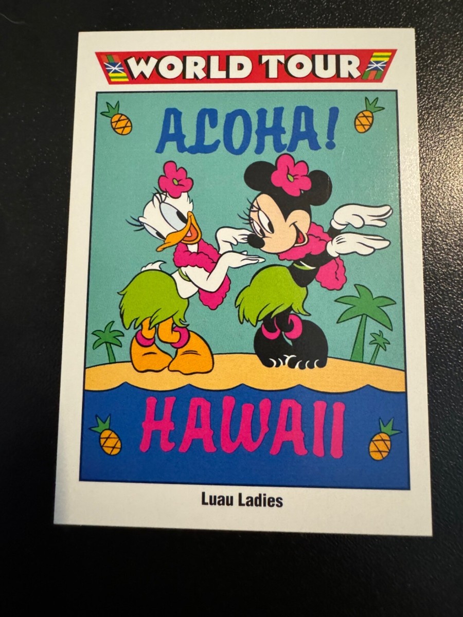 Disney Card 1991 Impel World Tour #191 Minnie & Daisy, Mickey