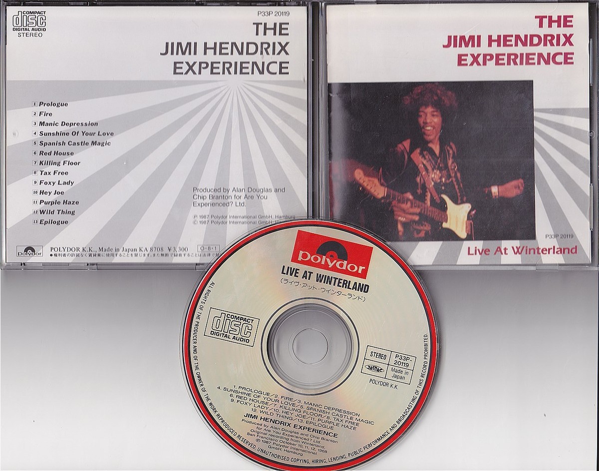 The Jimi Hendrix Experience Live At Winterland Japan 1st CD 1987