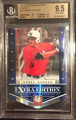 2012 Corey Seager Panini ELITE Extra BGS 9.5 Dodger BLUE REFRACTOR