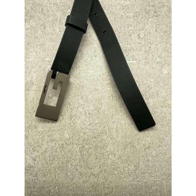 Gucci Silver G Logo Buckle Belt Leather Black Women's size 70/28