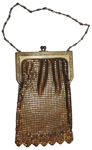 Vintage Whiting & Davis Gold Mesh Bag W/Ornate Rhinestone Clasp | eBay