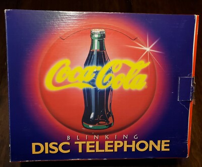 1995 Coca-Cola Vintage Blinking Disc Telephone With Instruction