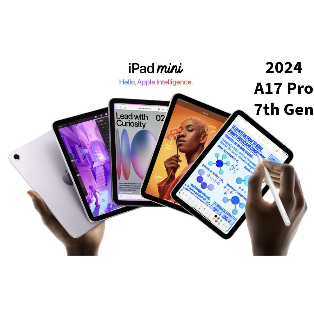 New 2024 Apple iPad mini (A17 Pro) 7th Gen, Choose Color, Storage