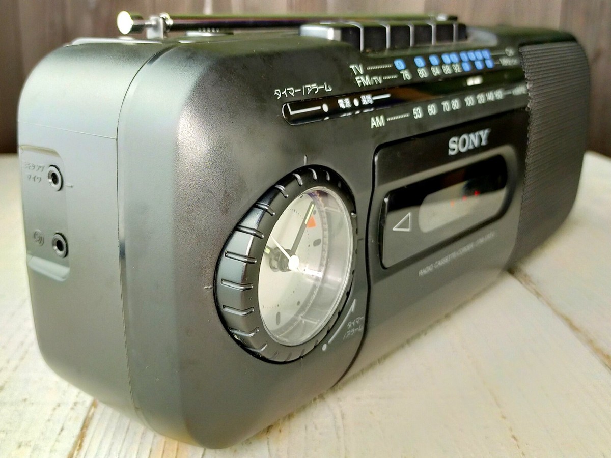 Sony Portable Radio Cassette Tape Recorder CFM-175TV Working Black