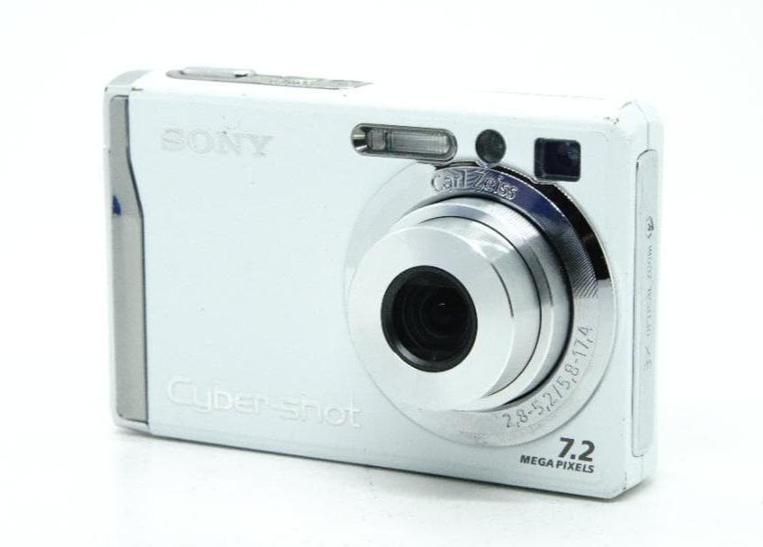 Sony DSC-W80 White 7.2MP Digital Camera Cyber-shot used w/ Battery