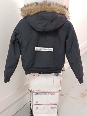 HOLLISTER FAUX FUR LINED ALL WEATHER BOMBER JACKET BLACK WOMENS