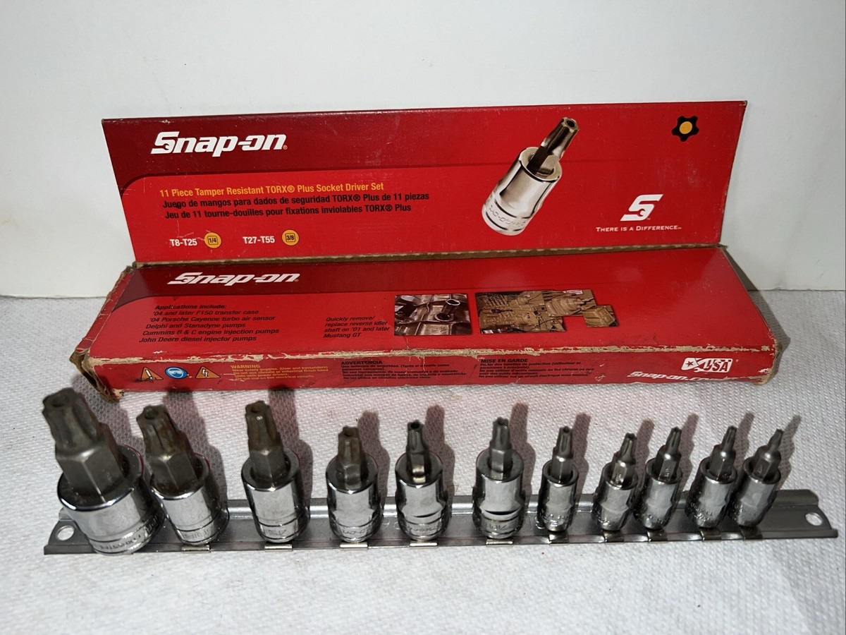 Snap-on Tools 11pc Tamper Resistant Torx Plus Bit Socket Set T8