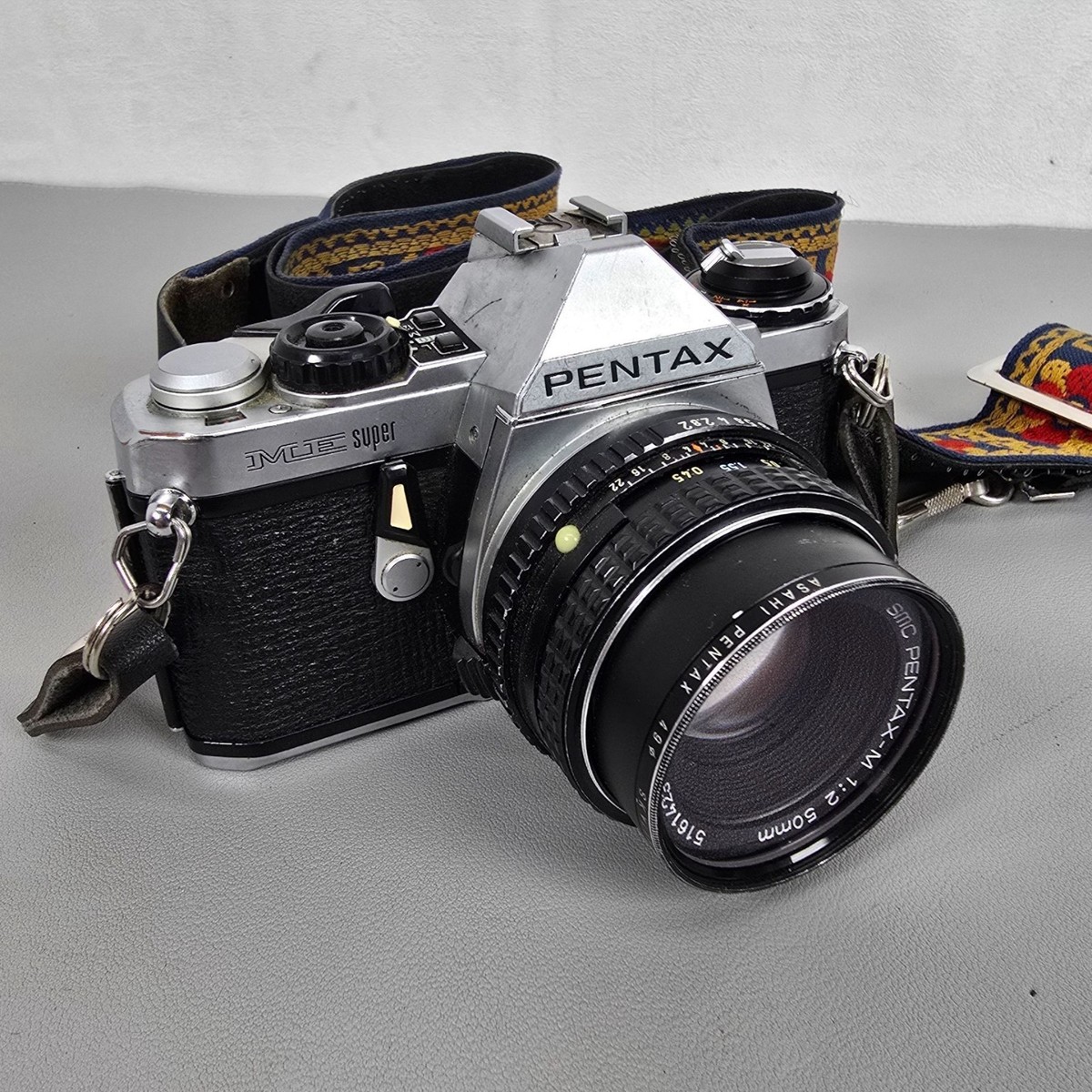 Pentax ME Super 35mm Film Camera With 50mm Asahi Lens & Vintage