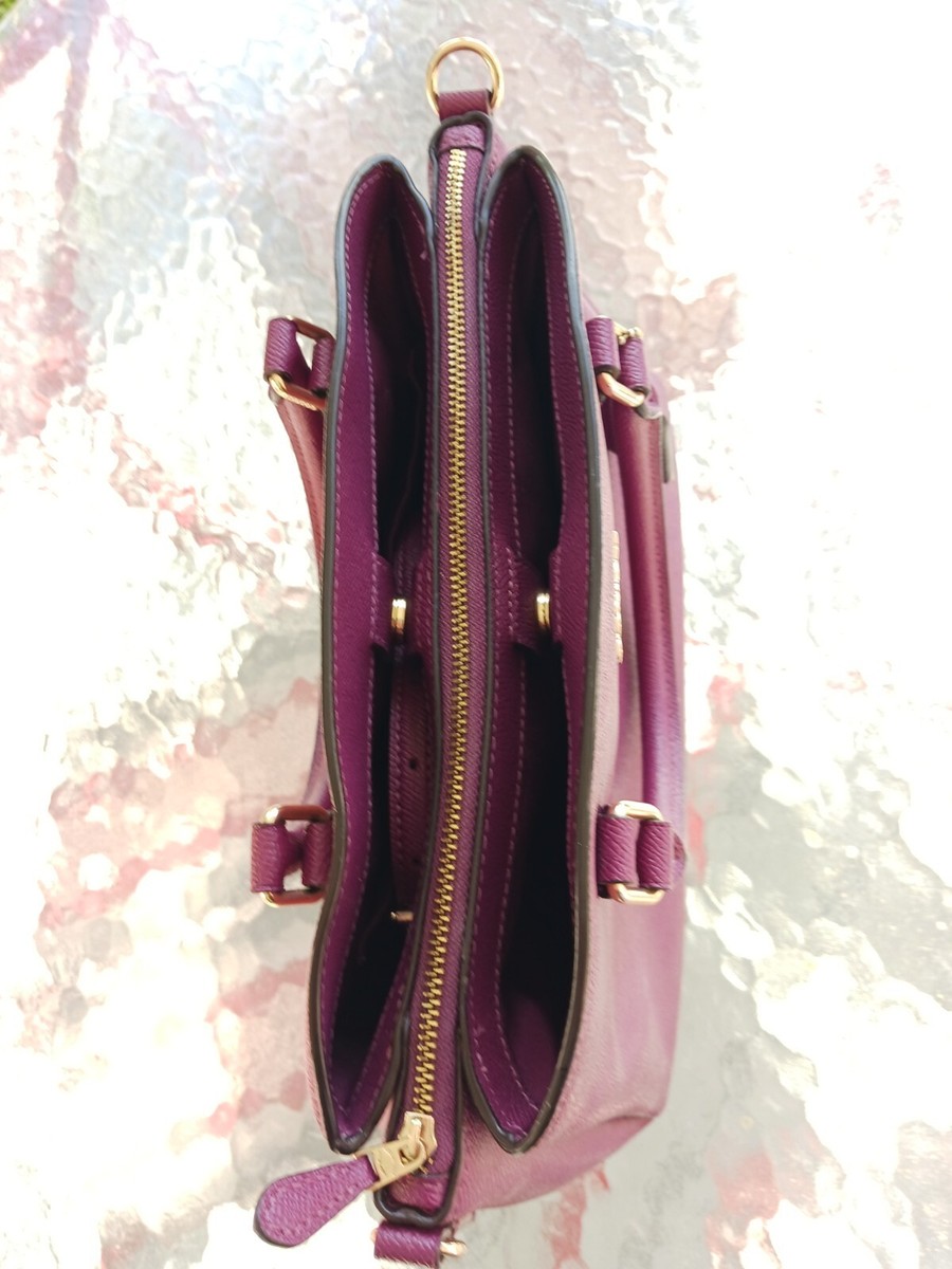 Coach F28976 Triple Compartment Leather Sage Carryall Berry Purple