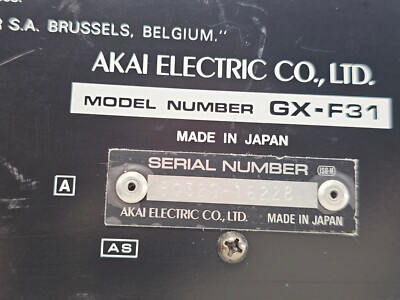 AKAI GX-F31 Direct Drive Stereo Cassette Tape Deck Super GX Rewind