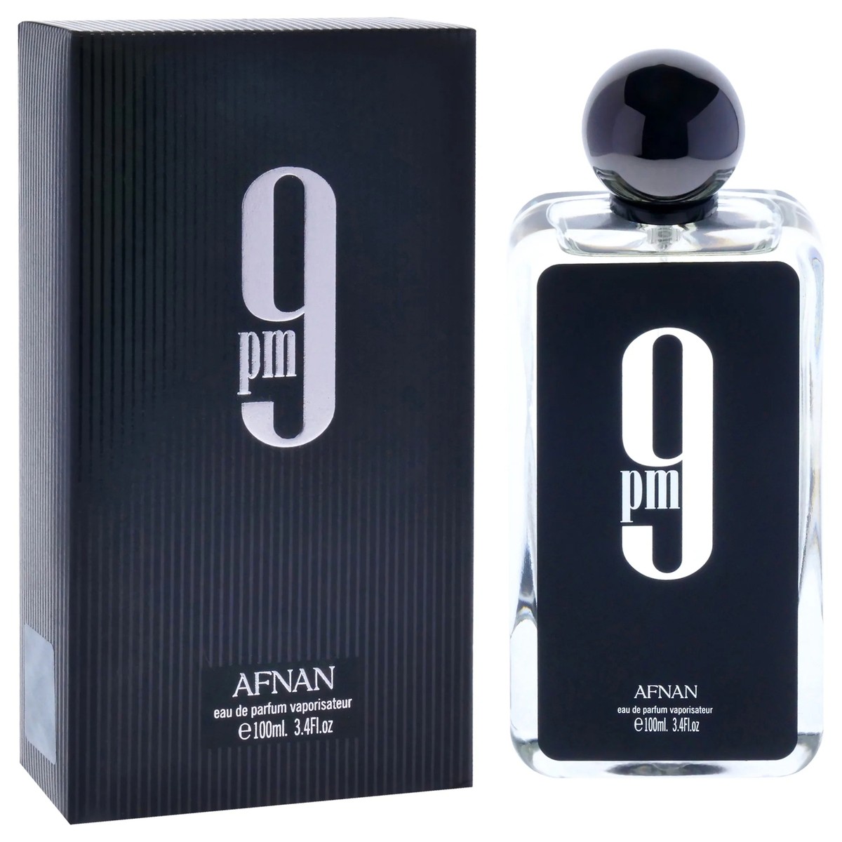 100ml 3.4ozAfnan 9 PM Eau de Parfum Spray, Men's Cologne, 3.4 oz