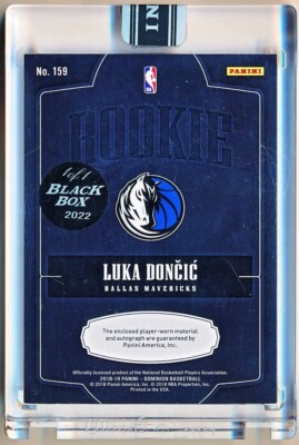 2018-19 Dominion Luka Doncic RPA Silver Black Box Patch Auto Rc